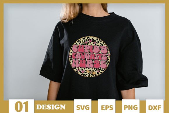 Cupid's Favorite Nurse Valentine Leopard Graphics