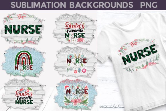 Nurse Christmas Sublimation Designs: Graphics for T-Shirt Designs