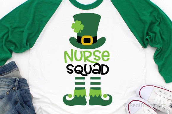 Nurse Squad with Leprechaun Svg