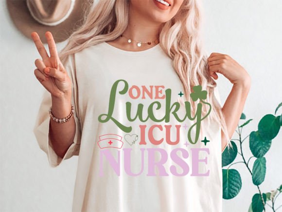 One Lucky ICU Nurse St. Patrick's Shirt Graphics