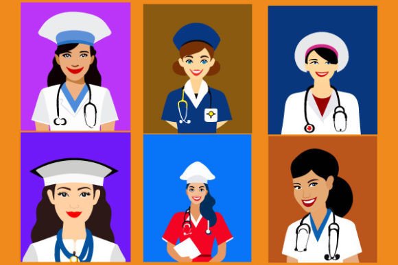 Vector Avatar Art Nurse Design: Graphics for Editorial & Website Use